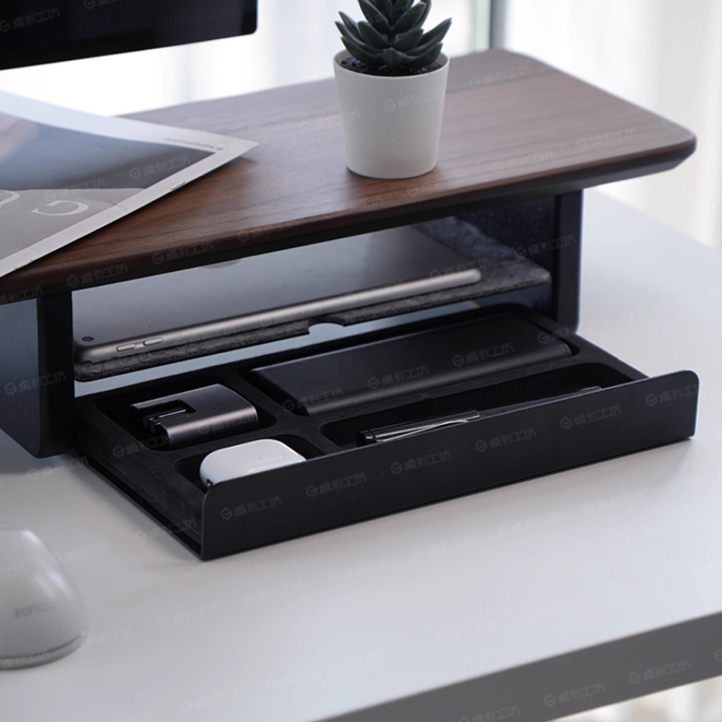 Desk Setup For Office - Monitör Standı Yükseltici Depolama Çekmeceleri Ofis