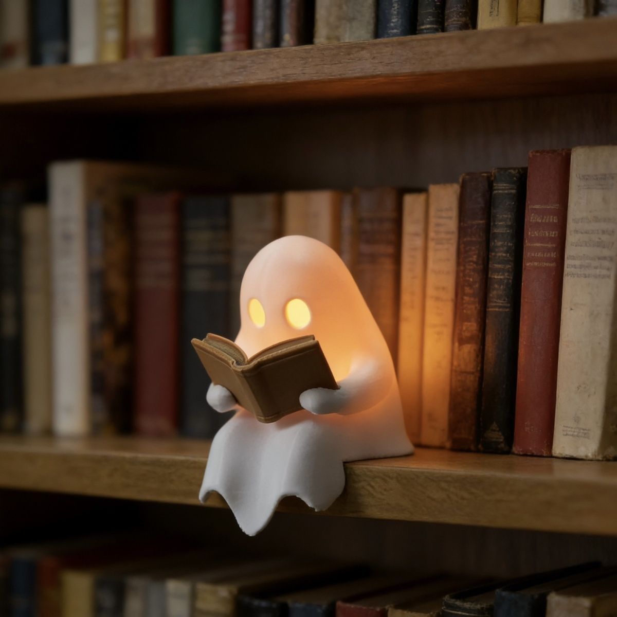 Desk Setup Lighting - Sevimli Okuyan Hayalet Led Gece Lambası
