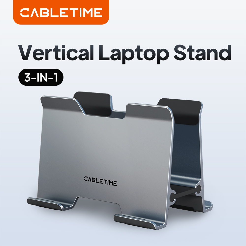 Vertical Laptop Stand - CABLETIME Dikey Dizüstü Bilgisayar Standı Alüminyum