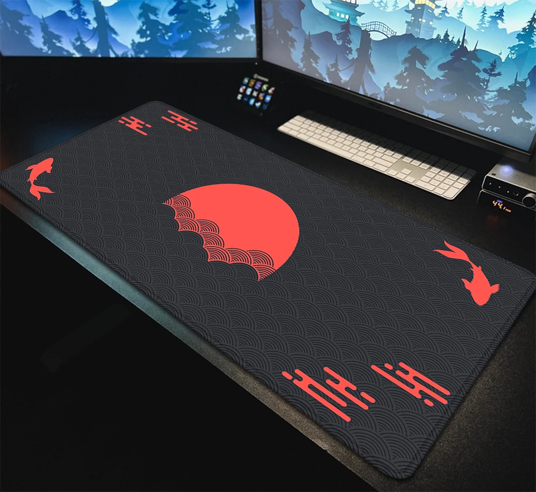 Desk Setup Red - Japon Masa Matı Siyah ve Kırmızı