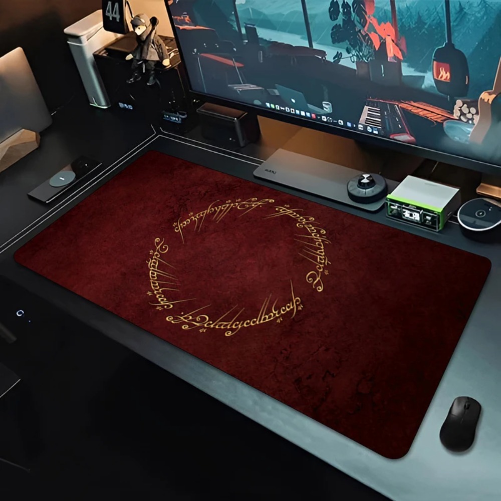 Desk Setup Red - Vintage Kırmızı Altın Desenli Büyük Oyun