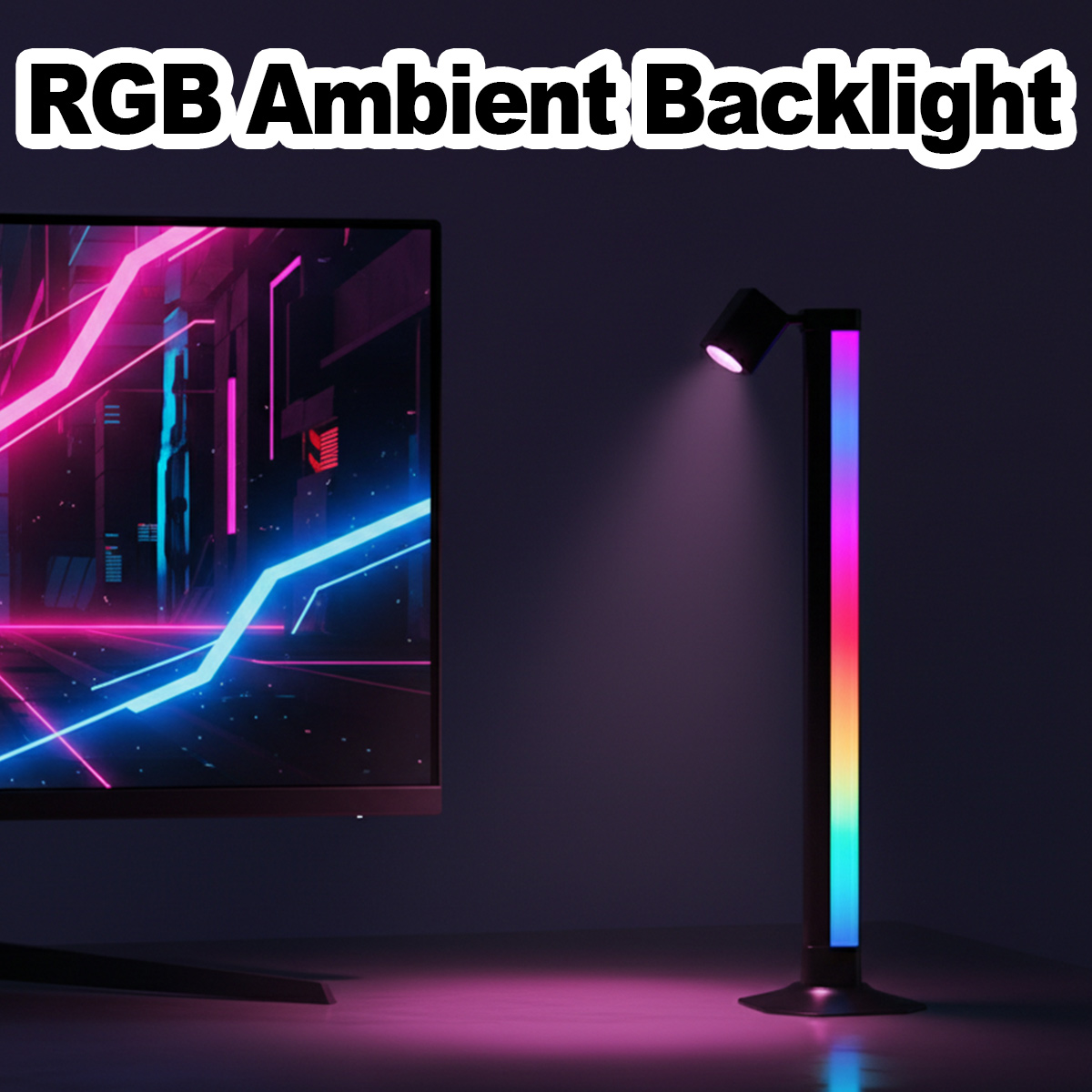Desk Setup With Tv - Akıllı Işık Çubuğu LED RGB Müzik
