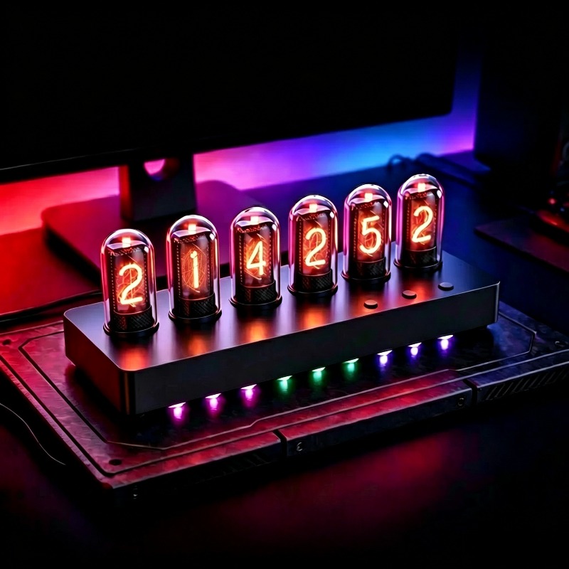IPS Simülasyonlu Nixie Tüp Saa - Desk Setup Youtube incelemesi ve fiyatı