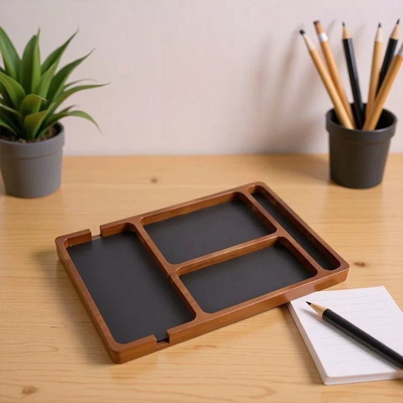 Masif Ahşap Saklama Tepsisi İs - Desk Setup Minimalist incelemesi ve fiyatı