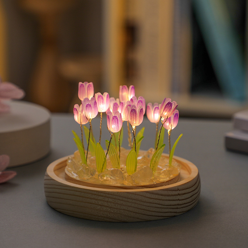 El yapımı lale gece Lght el ya - Desk Setup Lighting incelemesi ve fiyatı